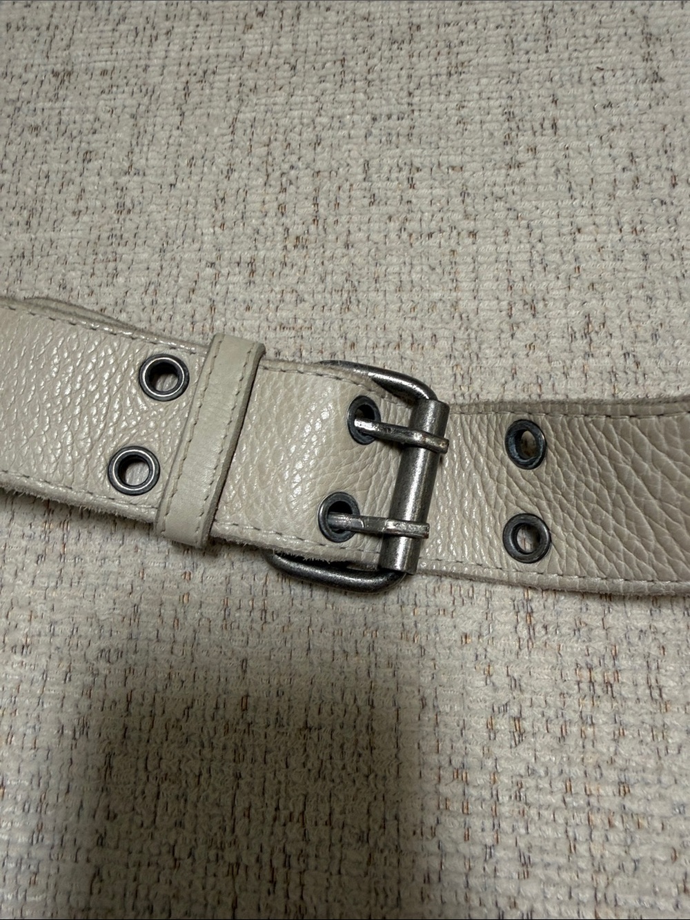 Free People Cream Leather Belt Bag with Grommet Strap - Picture 2 of 5